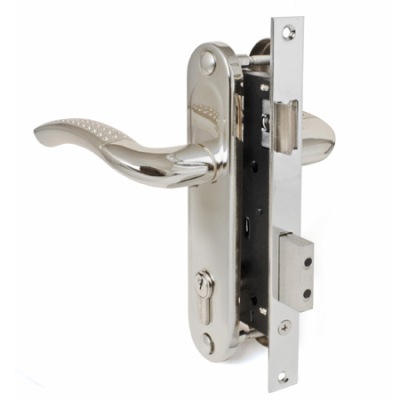 Апекс 1227/60-NI/NIS никель/мат.никель м/о 70 Замок врезной с/руч